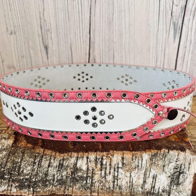 Hovedbilde Belte med rosa og sølv